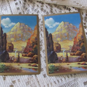 2 Sammelkarten Einzeltausch Vintage Retro Spielkarten - Cowboy Western Pferdekarten **KOSTENLOSER VERSAND**