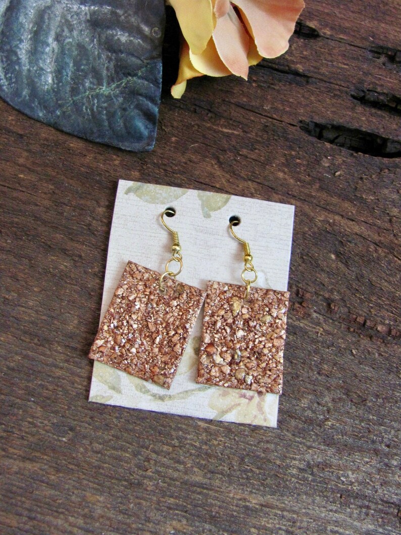 Beautiful Natural Mica Texture Dangle Earrings 1 Inch 24mm Many others to choose from in my shop!