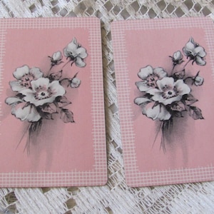 2 carte da gioco vintage retrò da collezione Single Swap - carte Mid Century Boulevard con motivi floreali rosa **SPEDIZIONE GRATUITA**