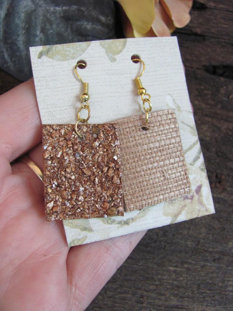 Beautiful Natural Mica Texture Dangle Earrings 1 Inch 24mm Many others to choose from in my shop!