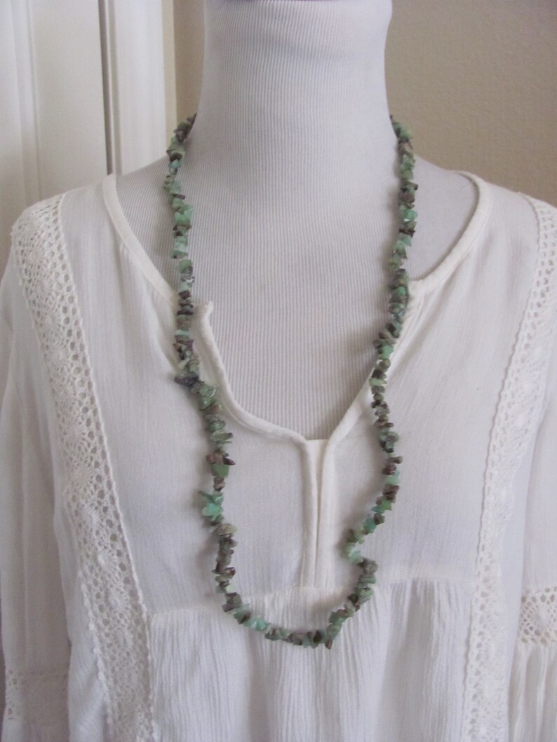 Affordable Jewelry!!! 11K Beautiful Green Stone 32 Inch Long Necklace