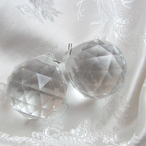Set of 10 Clear Glass Balls Prism Crystals for Chandelier 35mm 1.5&quot; Sun Catcher Jewelry Crafts