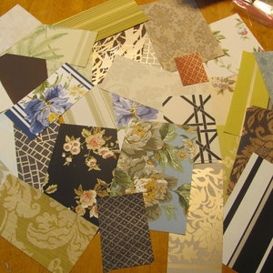 Lot de morceaux de papier peint rebuts - assortiment de motifs floraux modernes métalliques pour album de rebuts (n° 9)
