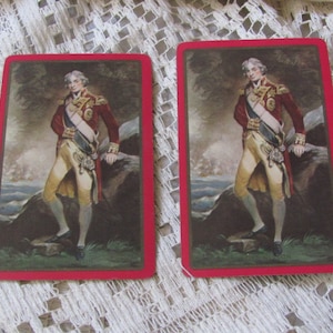 2 carte da gioco retrò vintage da collezione Single Swap - Old Guy 18th century General Washington Mid Century Cards **SPEDIZIONE GRATUITA**