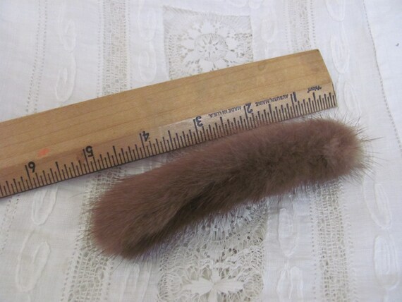 Vintage Brown Mink Fur Barrette Hair Clip Large 5 display picture 1