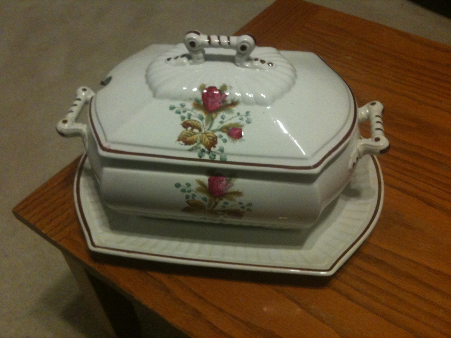 WH GRINDLEY Royal Ironstone China Tureen and Platter Etsy