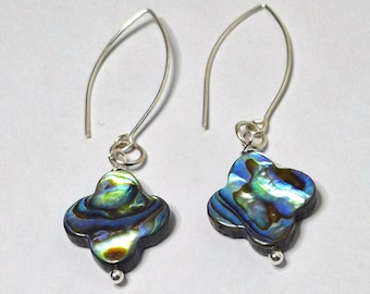 Boucles D'Oreilles Dormeuses En Malachite Véritable Et Acier - Haut. 3,2 Cm