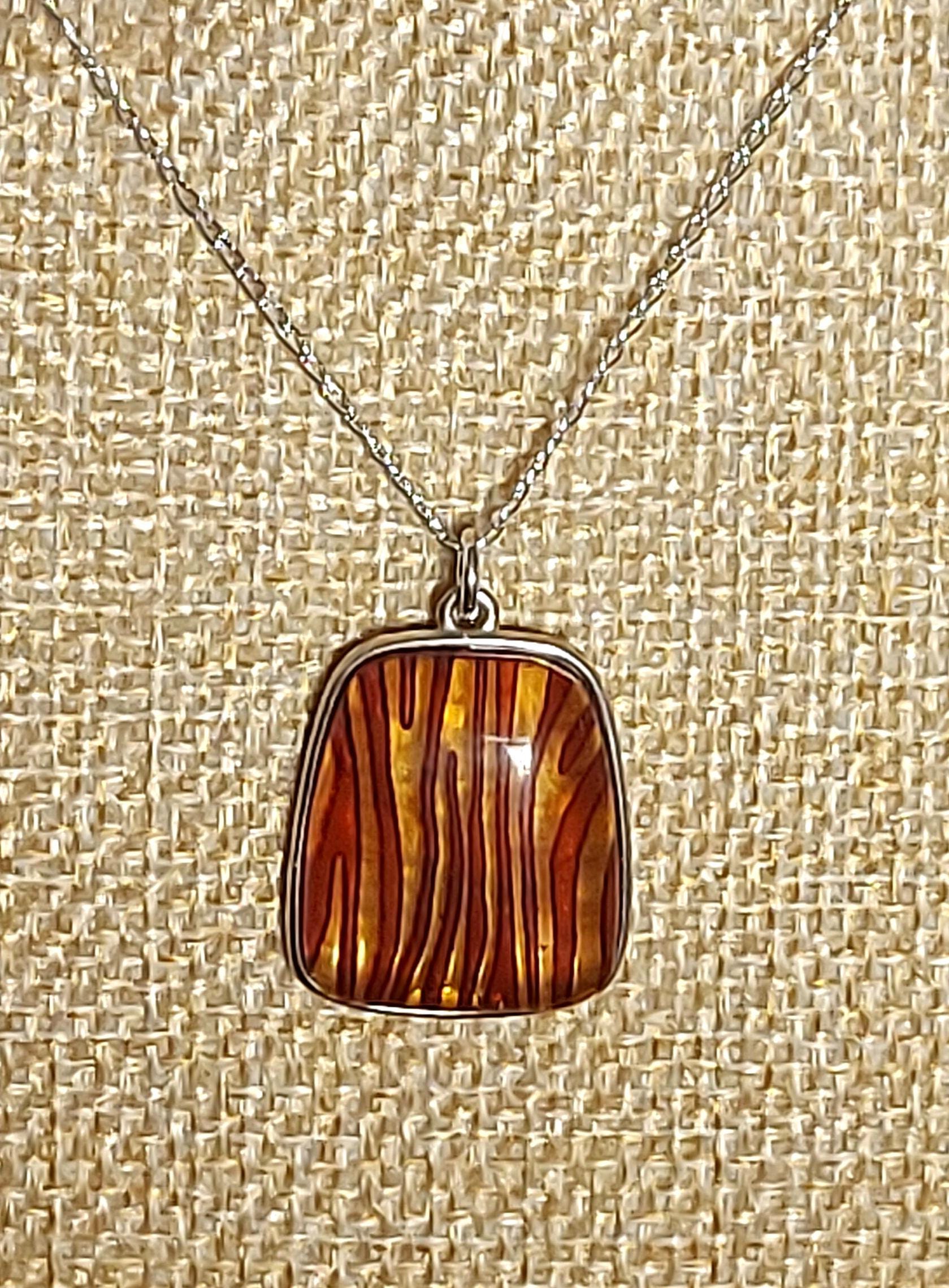 Collana romantica in ambra color cognac - argento | The House of Amber