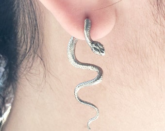 Handmade Sterling Silver Snake Earrings