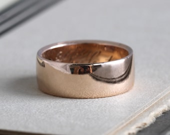 Antique 14k Wide Rose Gold Band Dated 1900