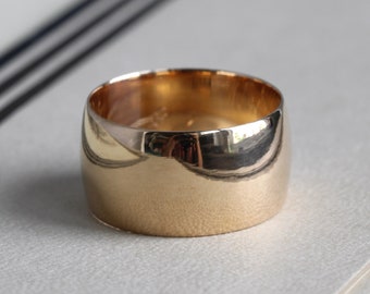 Wide Antique 14k Wedding or Stacking Band