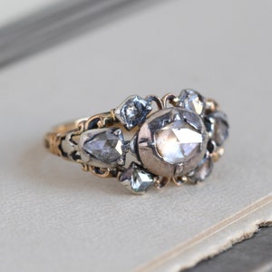 Antique 18k Georgian Style Rose Cut Diamond Ring