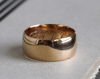 Antique Wide 18k Wedding or Stacking Band