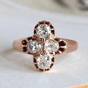 Victorian Old Mine Cut Diamond Cluster Ring