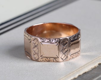 Antique Victorian Stacking Band, 10k Rose Gold Wedding Ring