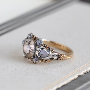 Antique 18k Georgian Style Rose Cut Diamond Ring - Etsy Australia