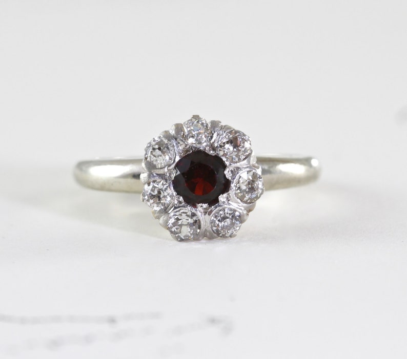 garnet and diamond stackable ring