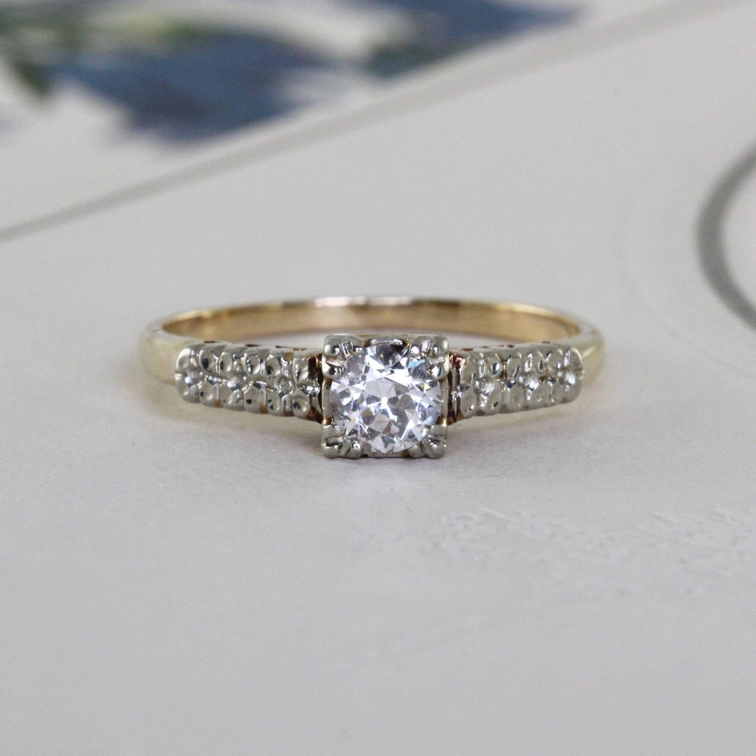 Vintage 14k Diamond Engagement Ring VS Clarity Old European - Etsy