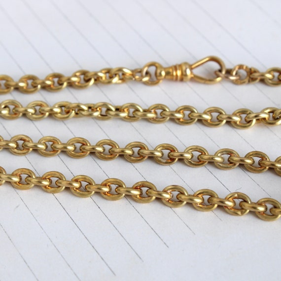 Long Antique 14k Gold Cable Chain 