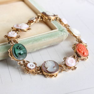 Antique Multi Stone Cameo Bracelet