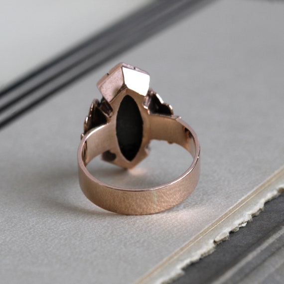Victorian 14k Pyrite & Pearl Ring - image 5