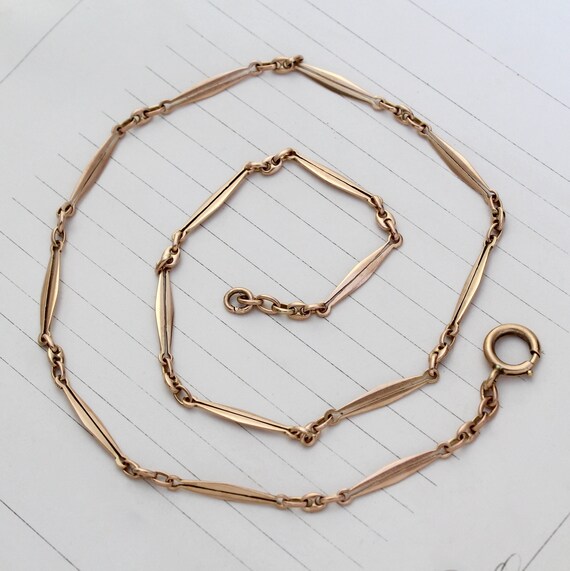 Antique Victorian 14k Rose Gold Chain 
