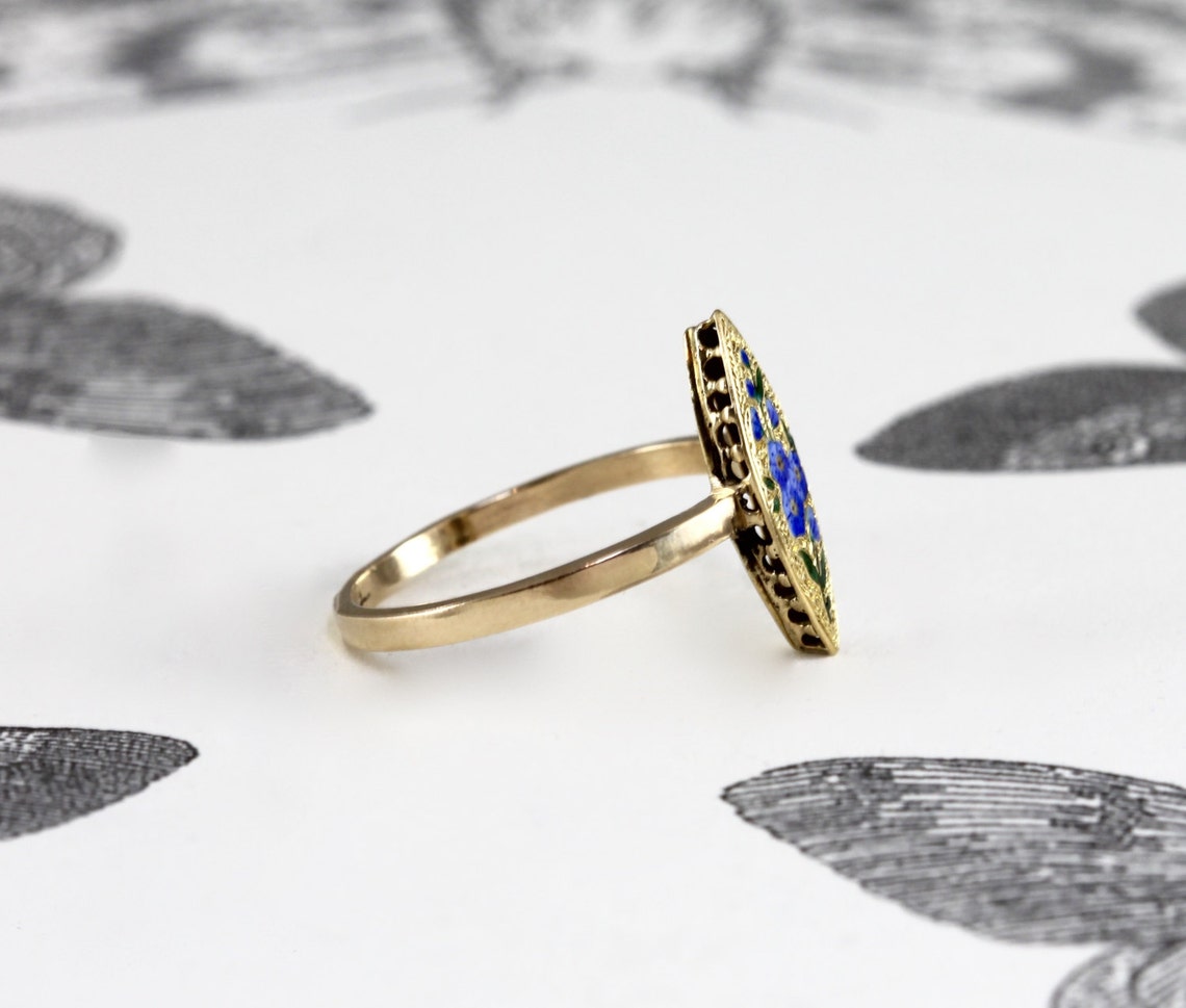 vintage enamel flower ring
