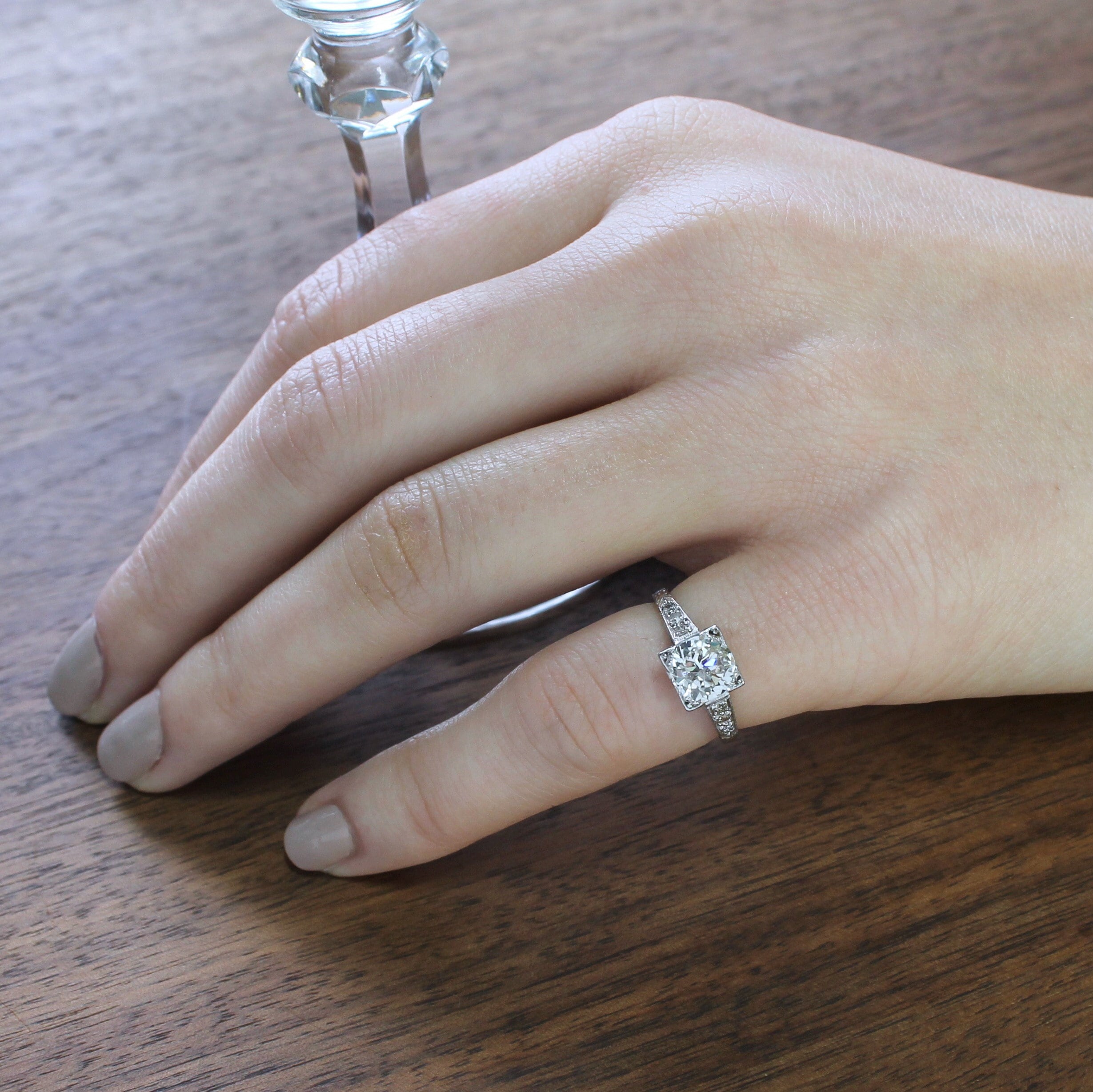 Art Deco Platinum .95 Ct Diamond Engagement Ring, Circa 1930