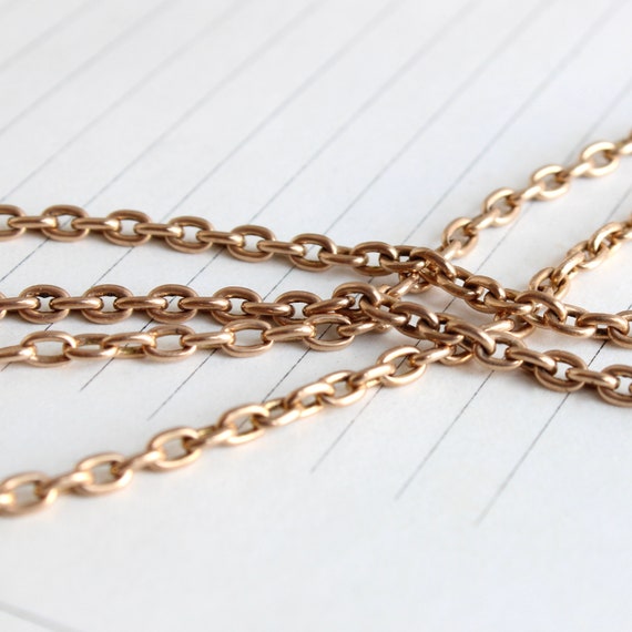 Victorian 14k Cable Gold Chain Necklace - image 3