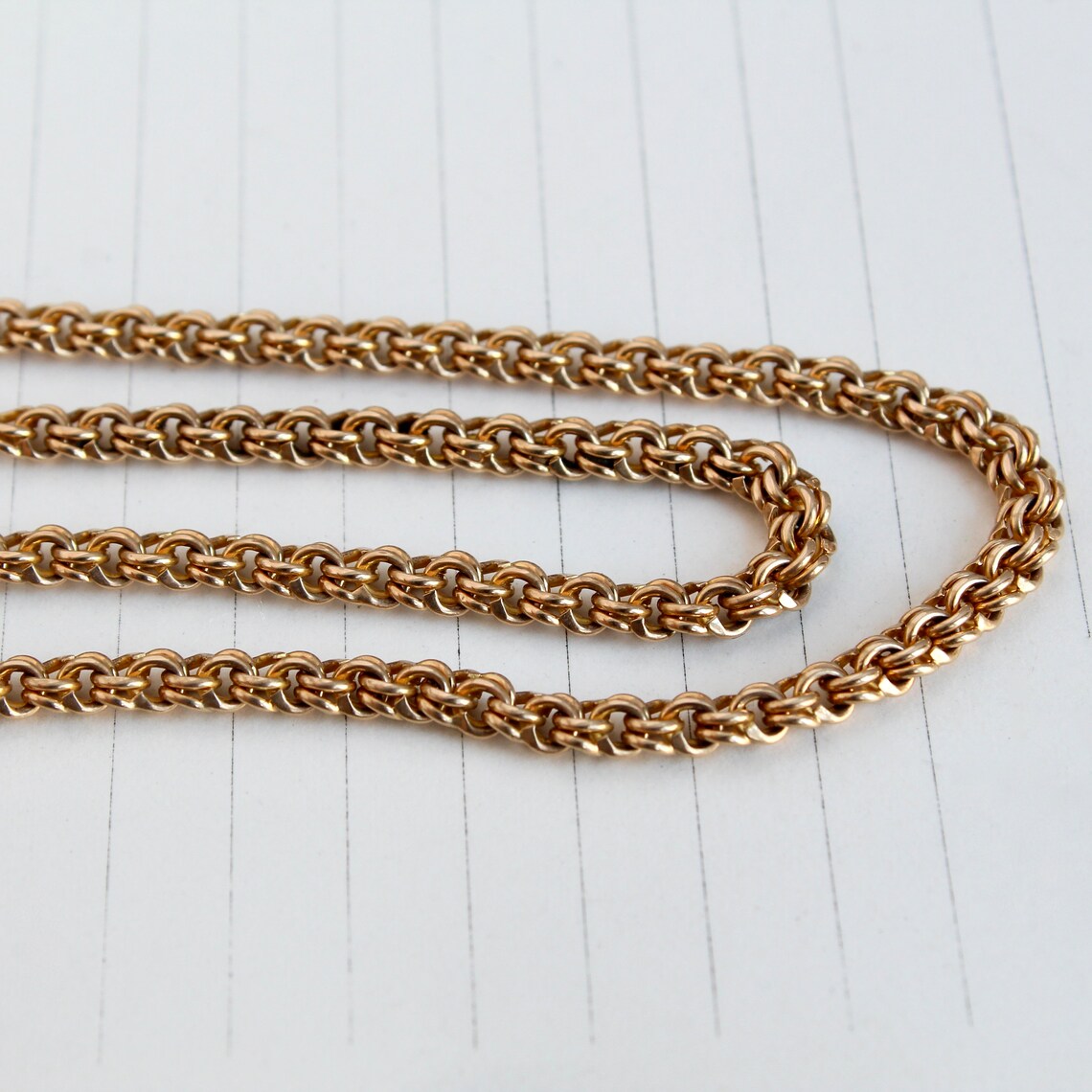 Antique 14k Curb Foxtail Link Chain Necklace Victorian Watch Etsy