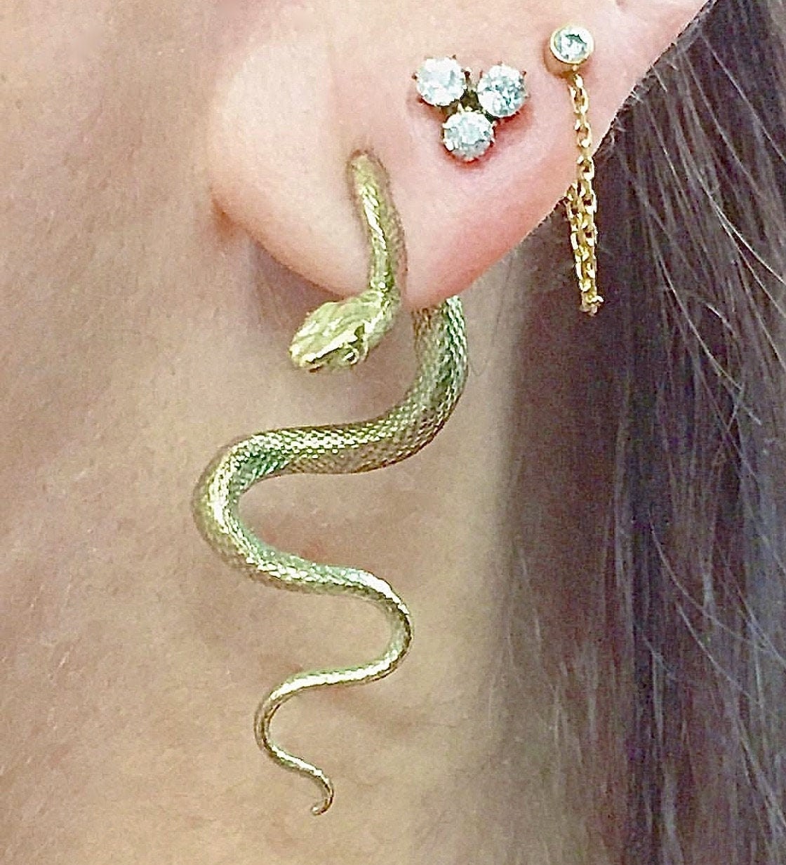 Pendientes De Anillo De Serpiente-joyería-hecho A De Pendientes De Anillo De Serpiente-joyería-hecho A De