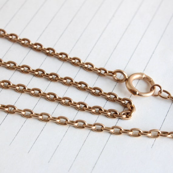 Victorian 14k Cable Gold Chain Necklace - image 1