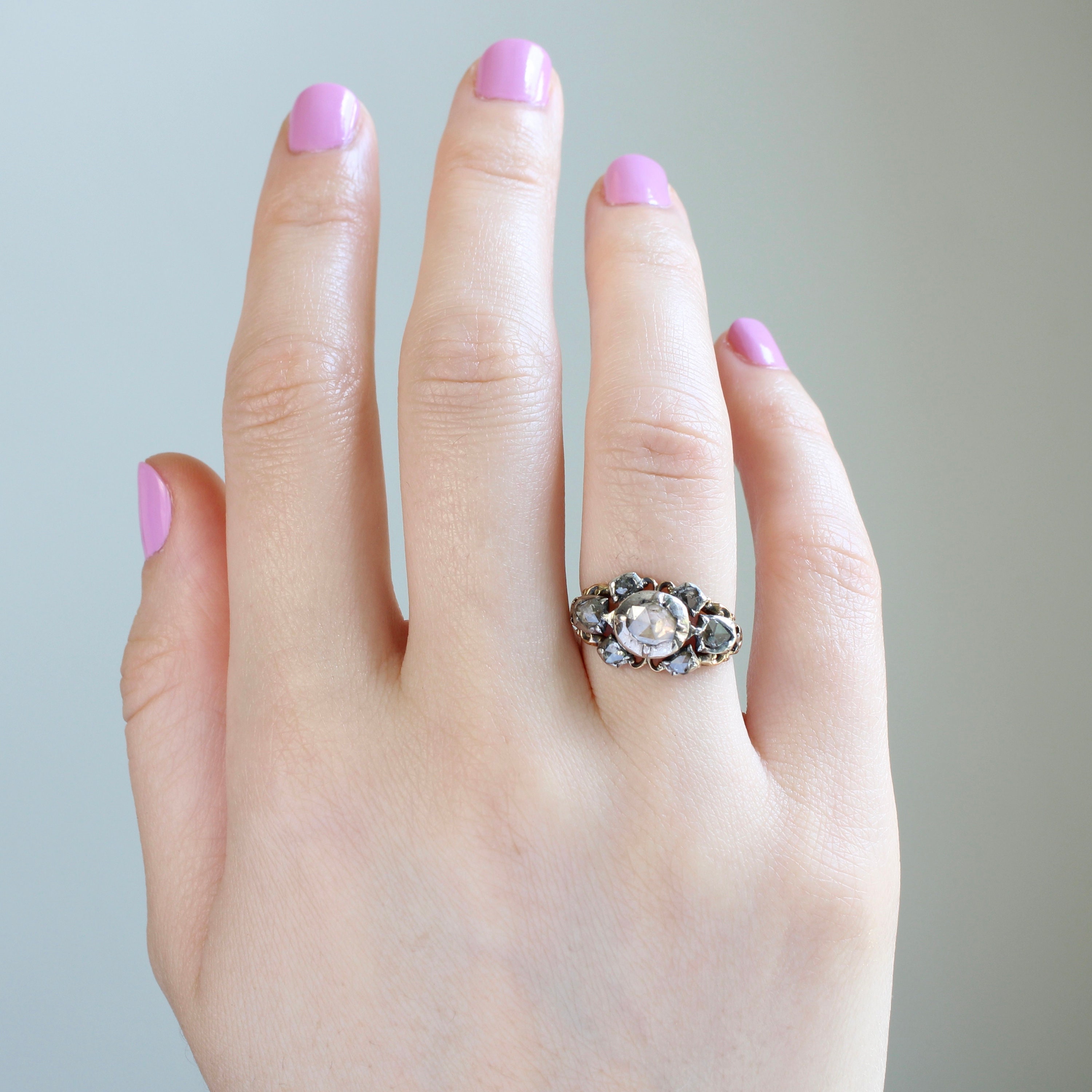 Antique 18k Georgian Style Rose Cut Diamond Ring - Etsy Canada Antique 18k Georgian Style Rose Cut Diamond Ring - Etsy Canada