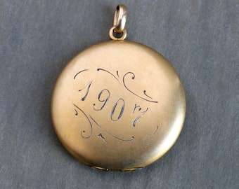 Antique Monogrammed Edwardian Locket Dated 1907