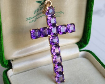 Antique Victorian 14k Amethyst Cross