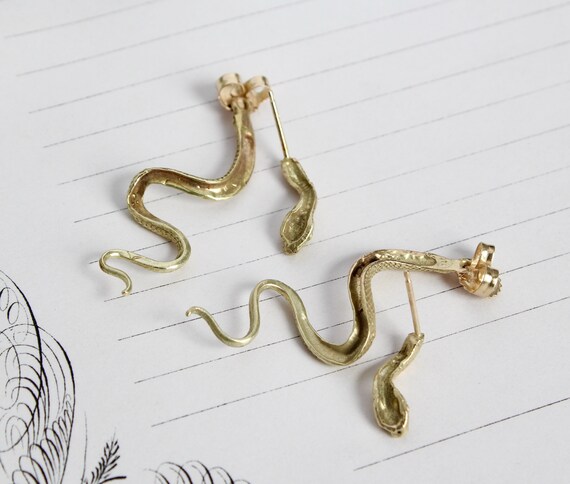 Real gold clearance snake earrings