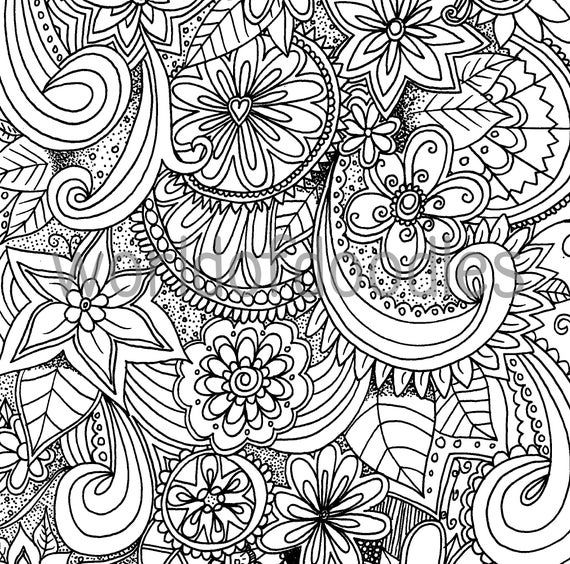 Flower Garden 2 A4 Colouring Page Printable PDF Download | Etsy