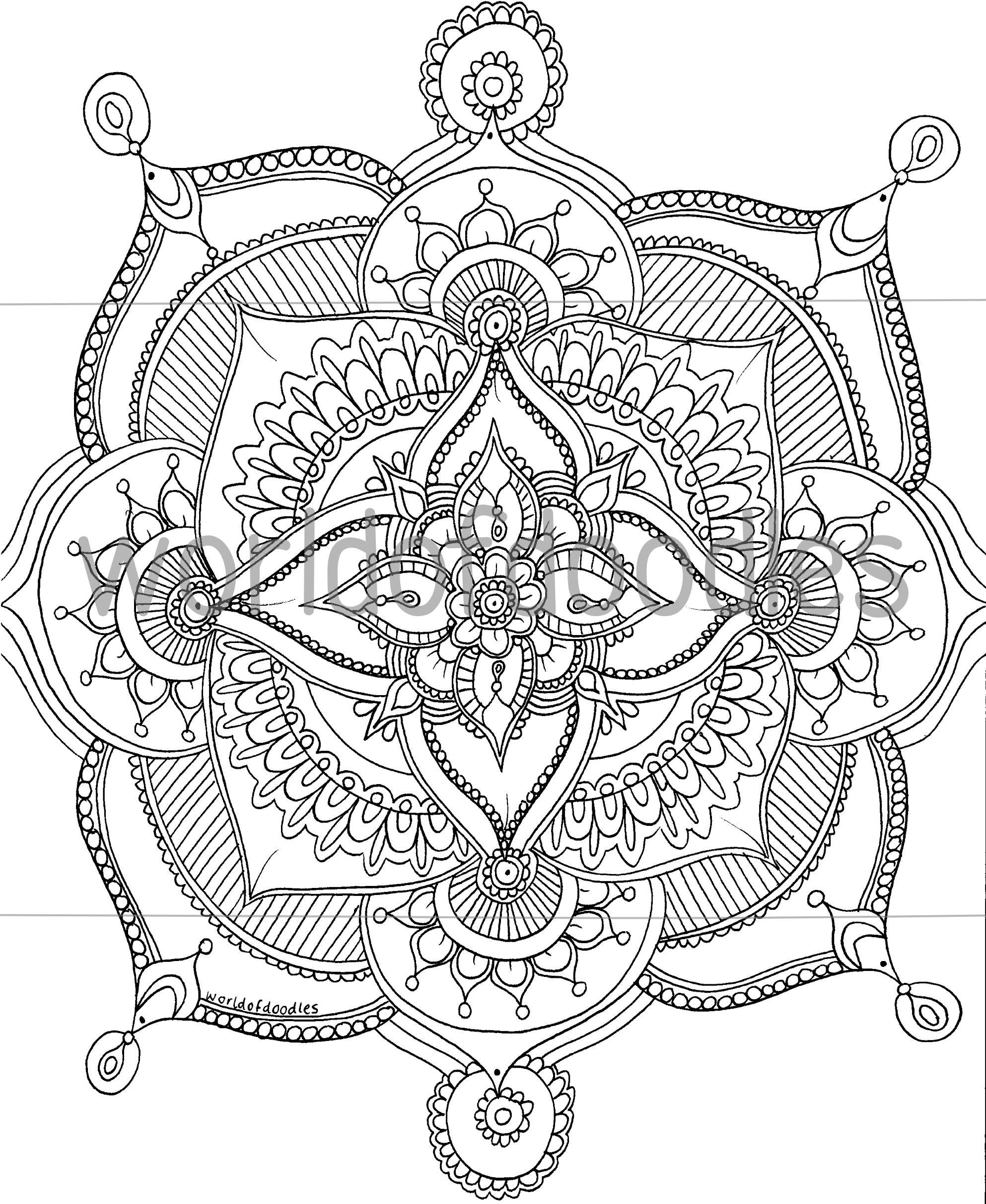 Floral Mandala A4 Downloadable Colouring Page Printable | Etsy
