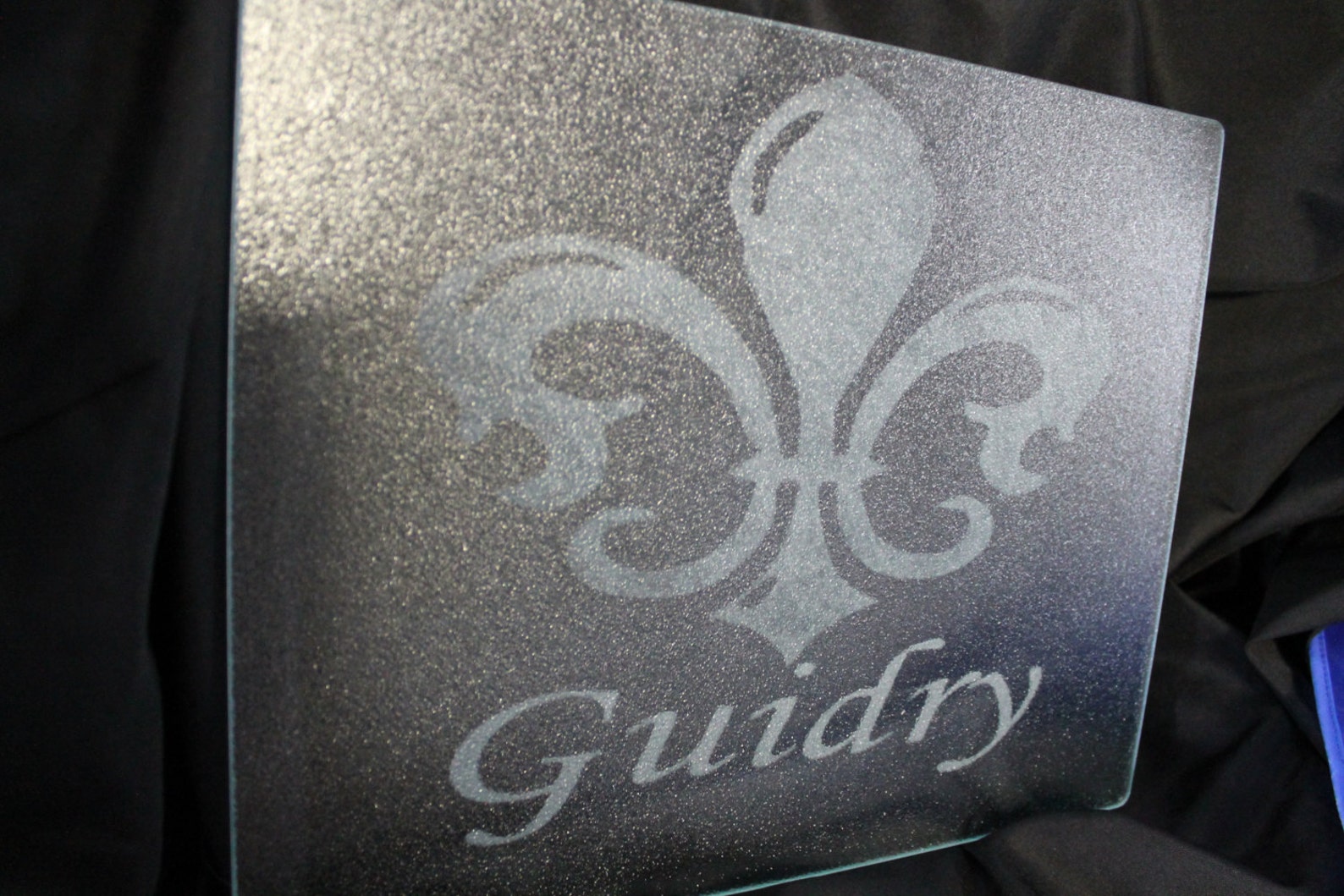 Glass Etched Cutting Board Personalized Monogram Name Etsy