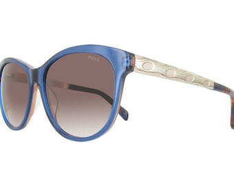 Emilio Pucci EP0022 - 92F Sunglasses Blue/Gradient Brown RARE