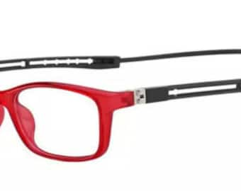 Kids Flexible TR90 Eyeglasses with Magnetic Strap  180 Open Temple Raqtangular