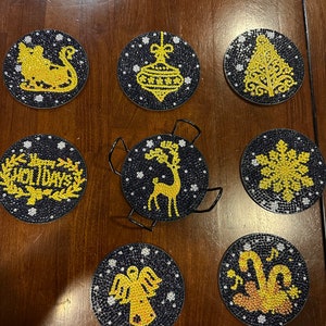Diamond Art Posavasos Navidad 8 piezas