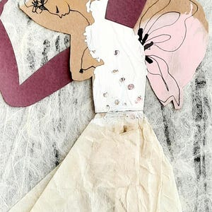 Collage Art on paper - Wall decor - gift for bedroom - Original one of a kind Female portrait - original art