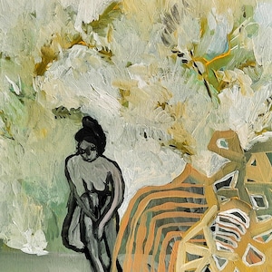 Painting on canvas board - One of a kind - Women Painting -  Female Artwork