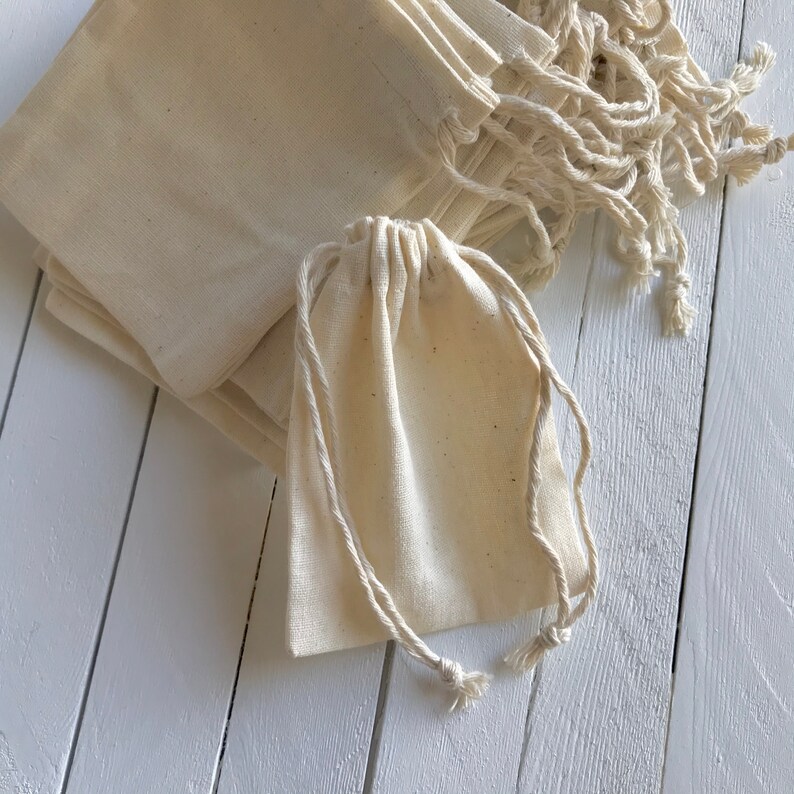 Small Cotton Drawstring Bags Jewelry Bags Wedding Favor Etsy Canada