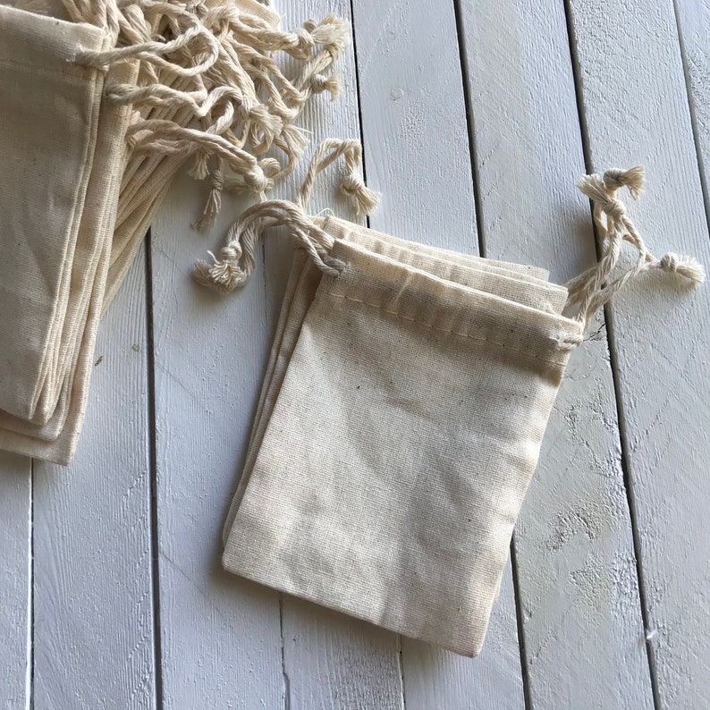 Small Cotton Drawstring Bags Jewelry Bags Wedding Favor Etsy Canada