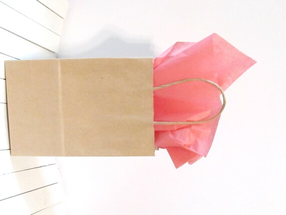 Kraft Paper Bags with Handles - 8 x 4 1/2 x 10 1/4 inches - Great for Gift Packaging, Retail Packaging, Shopper Bags - 25 Paper Bags Il_570xn