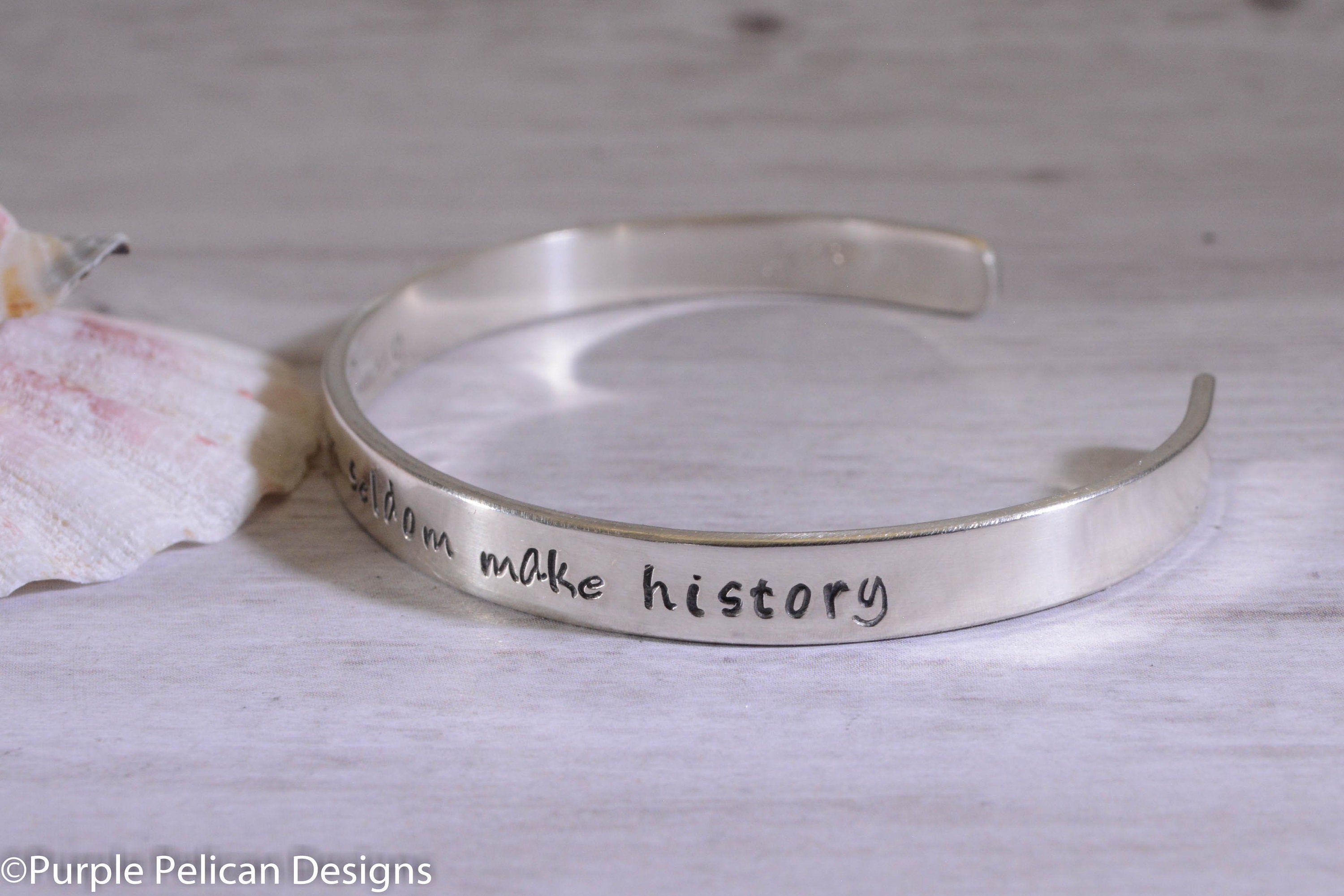 Well Behaved Women Seldom Make History Cuff Bracelet Personalized 1/4" Adj 