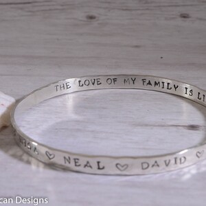Sterling Silver Mother&#39;s Bangle, Personalized