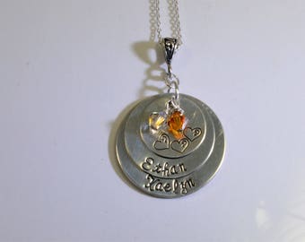 Sterling Silver Personalized Mother's Pendant